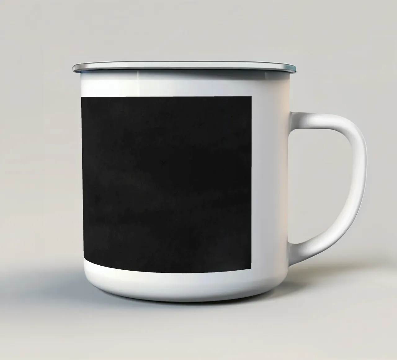 Minimal Schwarz und Weiß Abstrakt 03 Emaille Tasse von amini54