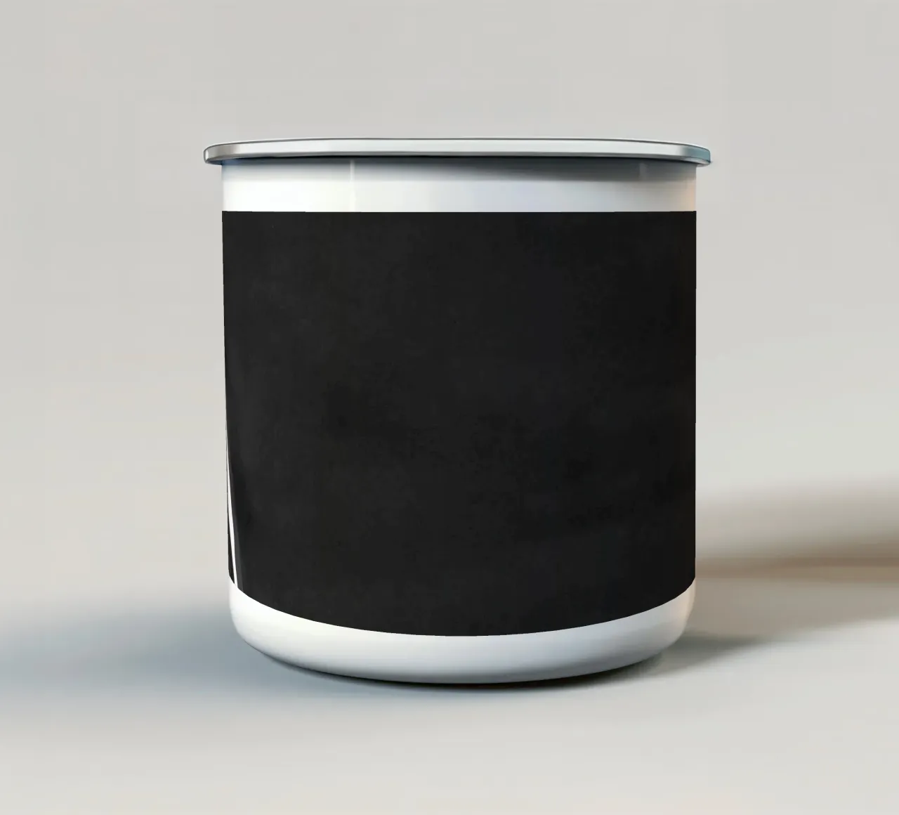Abstrait minimaliste noir et blanc 03 mug en émail de amini54