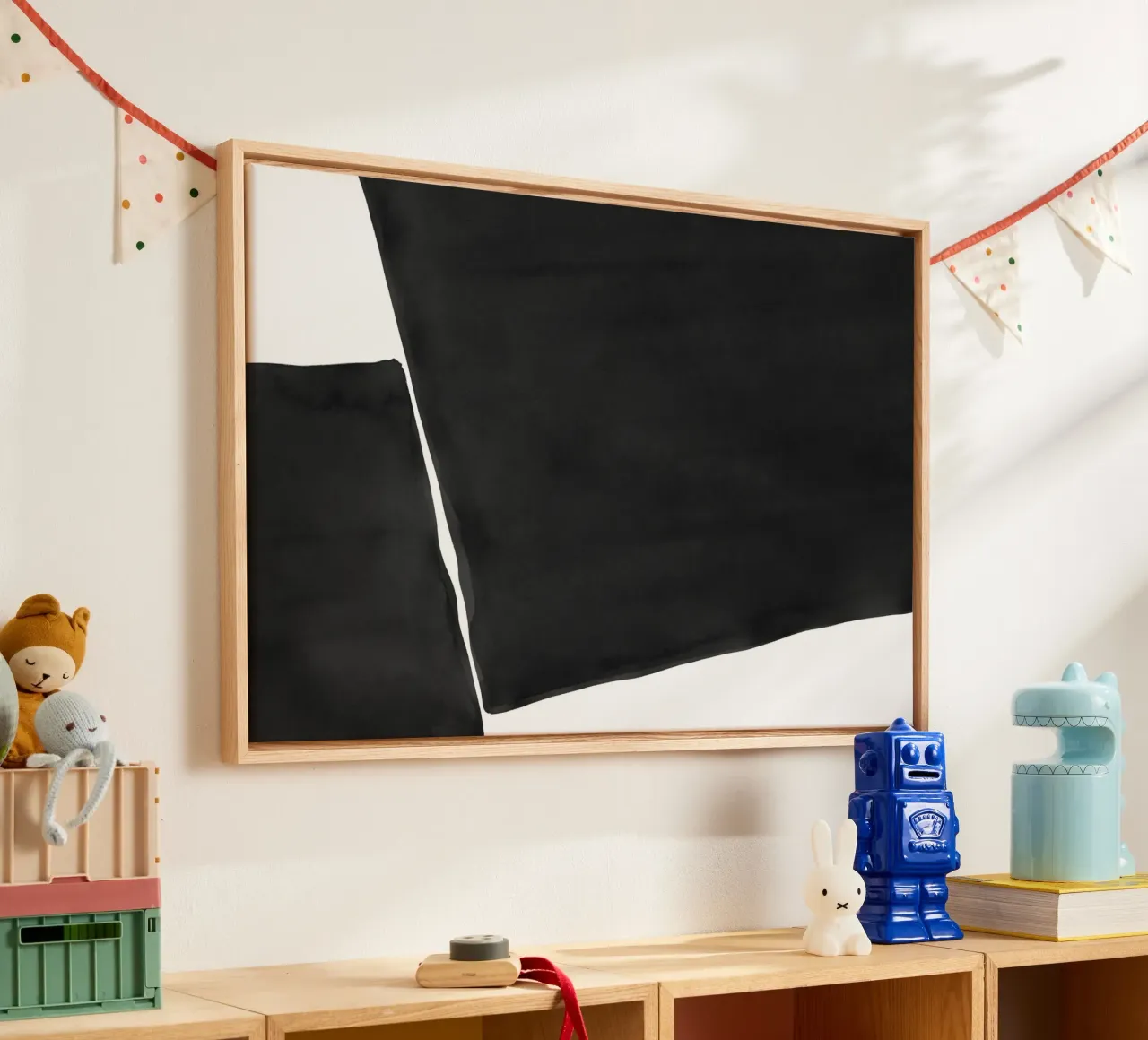 Minimal Zwart Wit Abstract 03 canvas van amini54