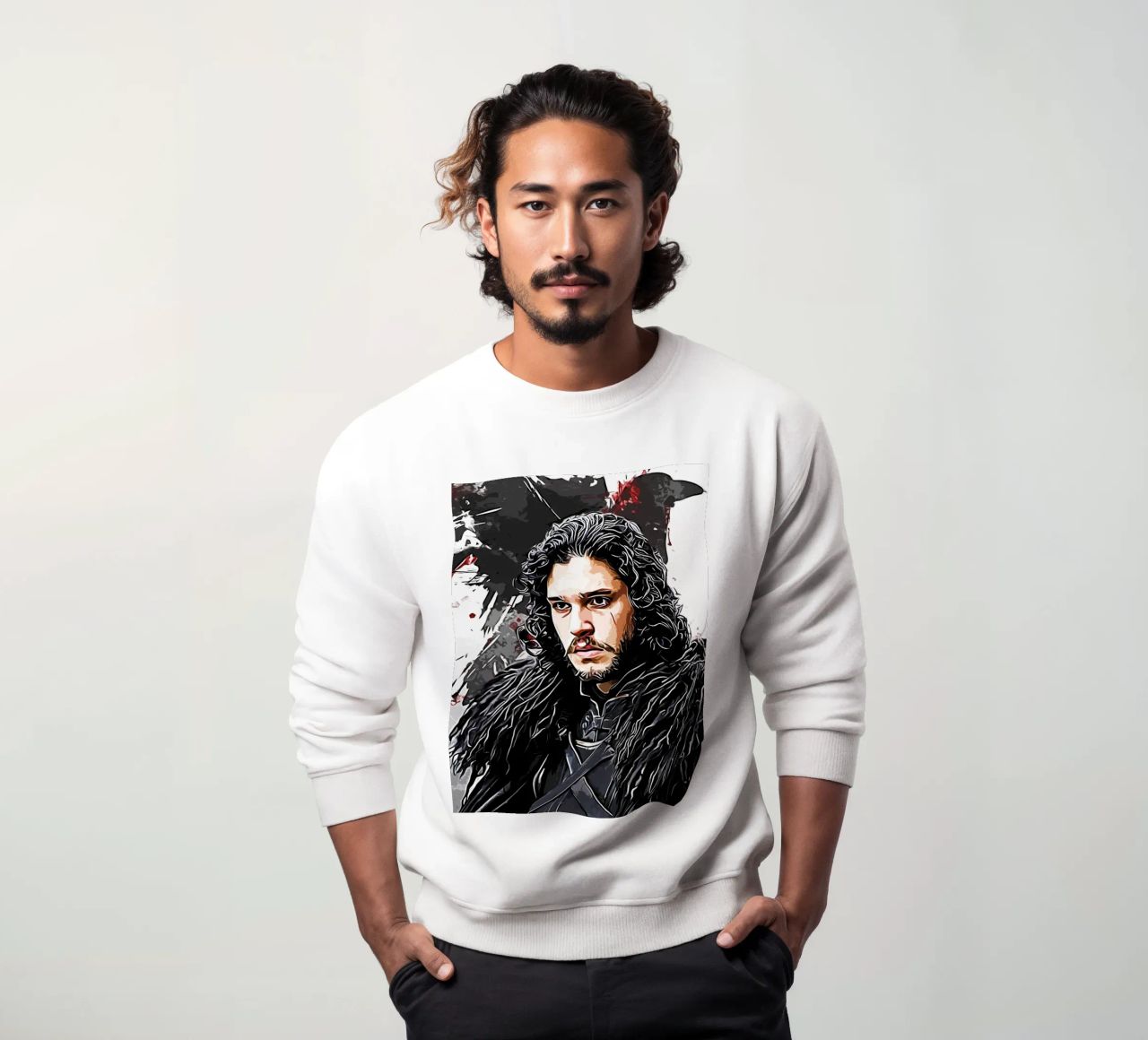 jon snow con raven felpa da ontoseno