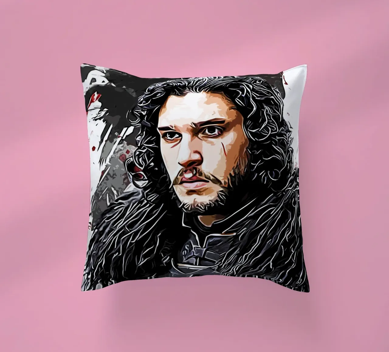 jon snow con raven cuscino da ontoseno
