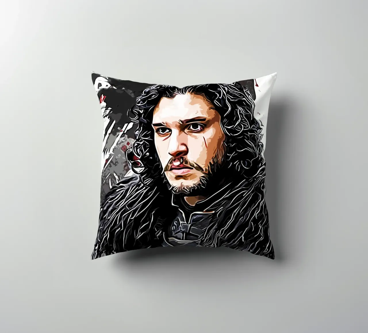 jon snow con raven cuscino da ontoseno