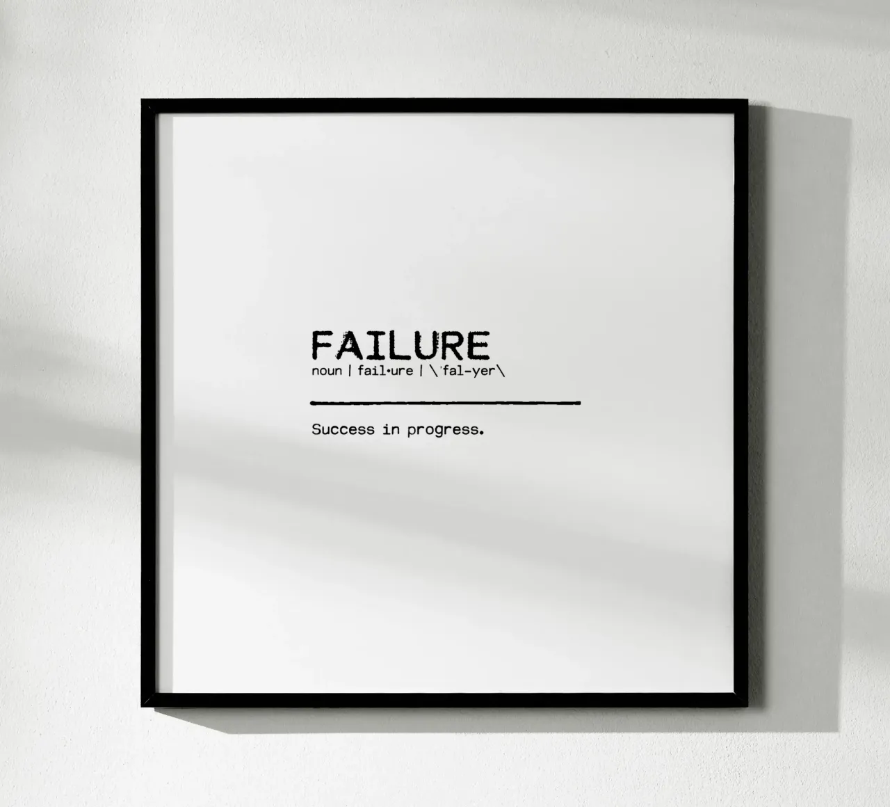 Definizione Citazione - Fallimento poster con telaio in alluminio da Orara Studio