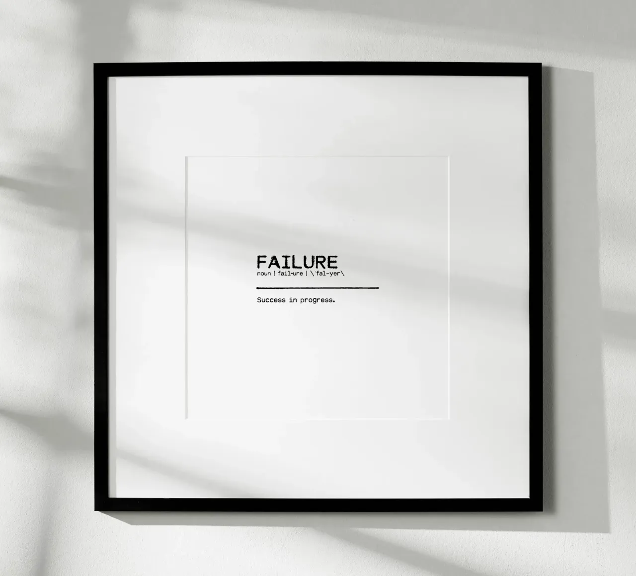 Definizione Citazione - Fallimento poster con telaio in alluminio da Orara Studio