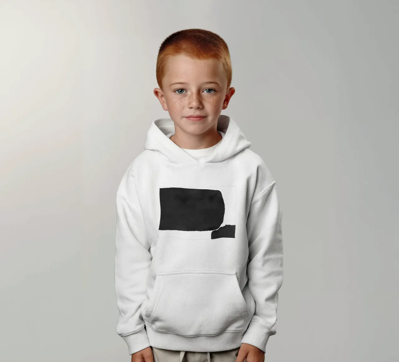 Astratto minimale in bianco e nero 02 felpa bambino con cappuccio da amini54