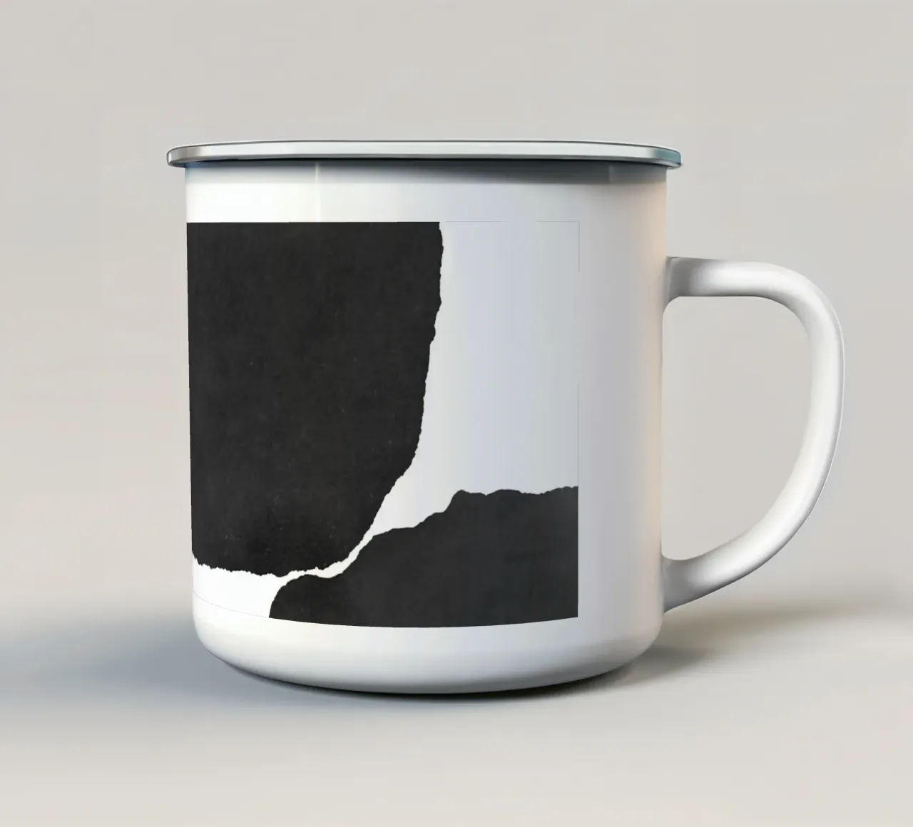 Astratto minimale in bianco e nero 02 tazza in smalto da amini54