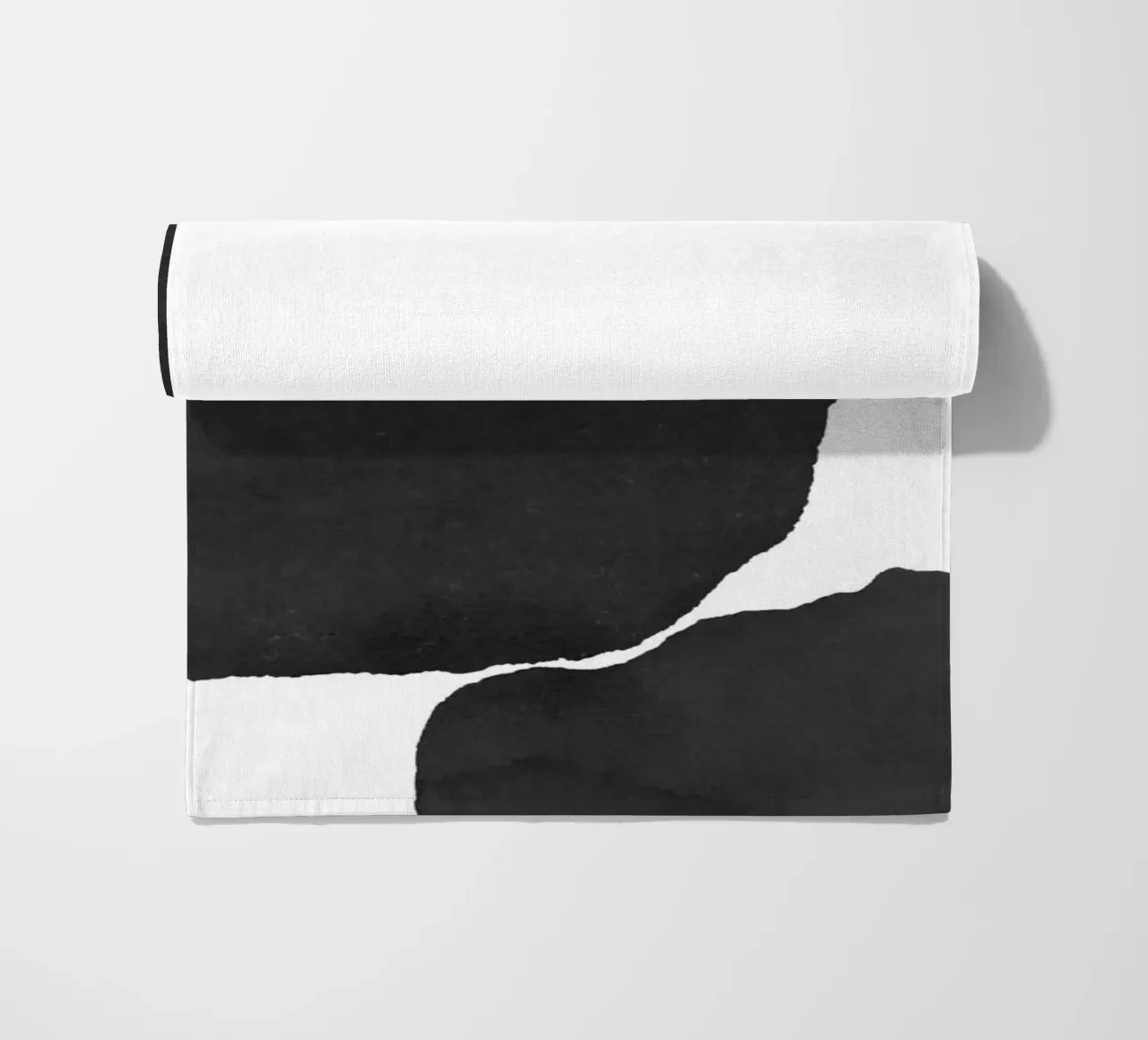 Astratto minimale in bianco e nero 02 telo mare da amini54