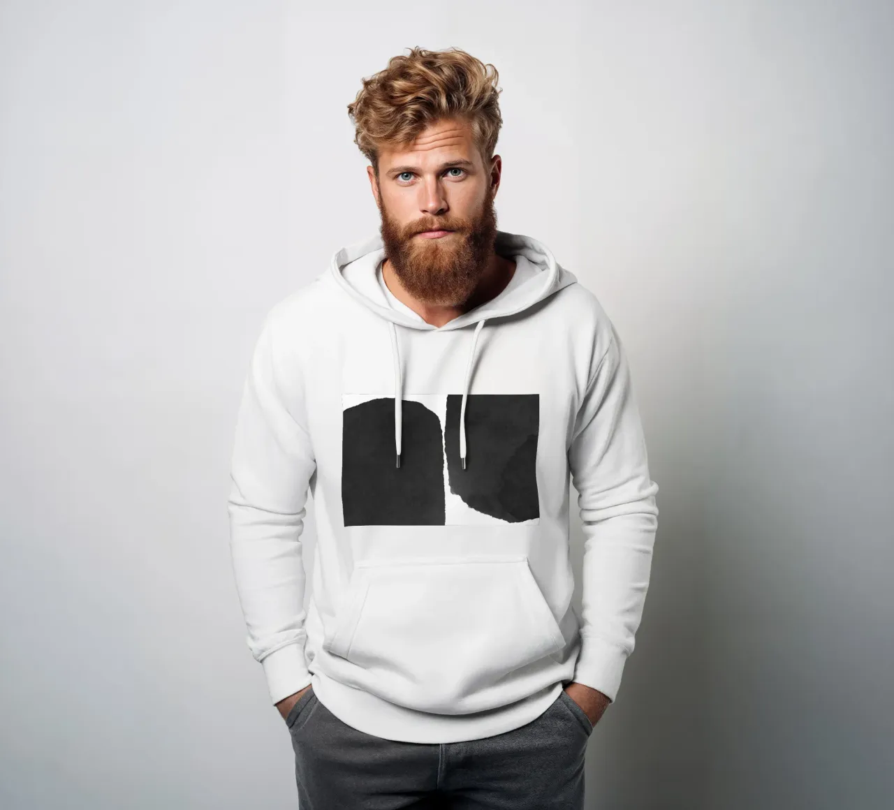 Astratto minimale in bianco e nero 01 felpa con cappuccio da amini54