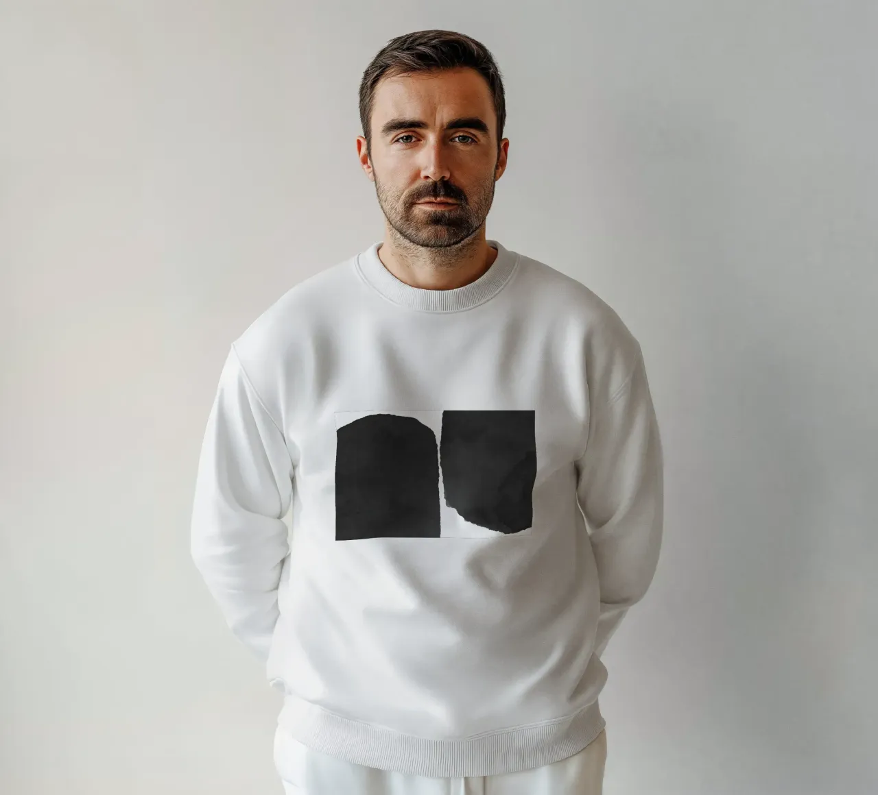 Astratto minimale in bianco e nero 01 felpa da amini54