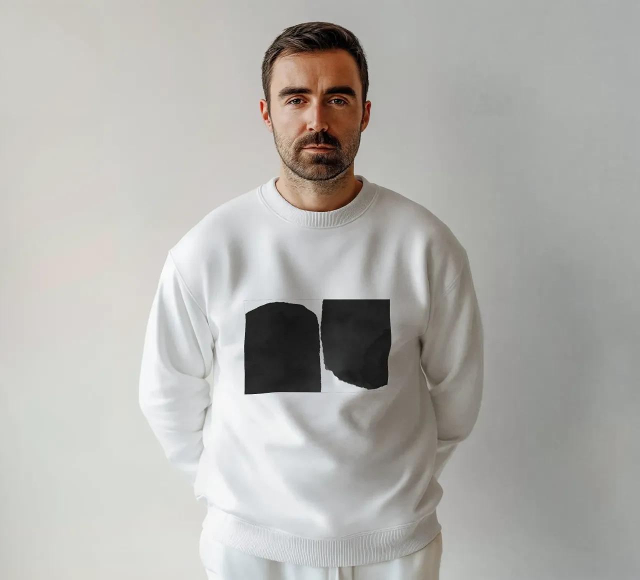 Astratto minimale in bianco e nero 01 felpa da amini54