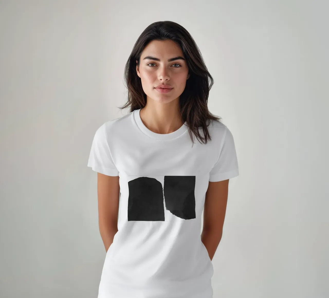 Abstracto minimalista en blanco y negro 01 camiseta de amini54