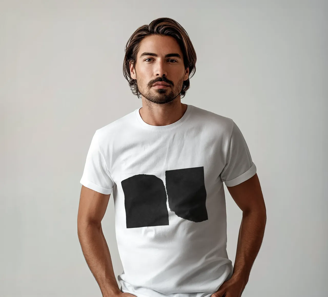 Abstracto minimalista en blanco y negro 01 camiseta de amini54