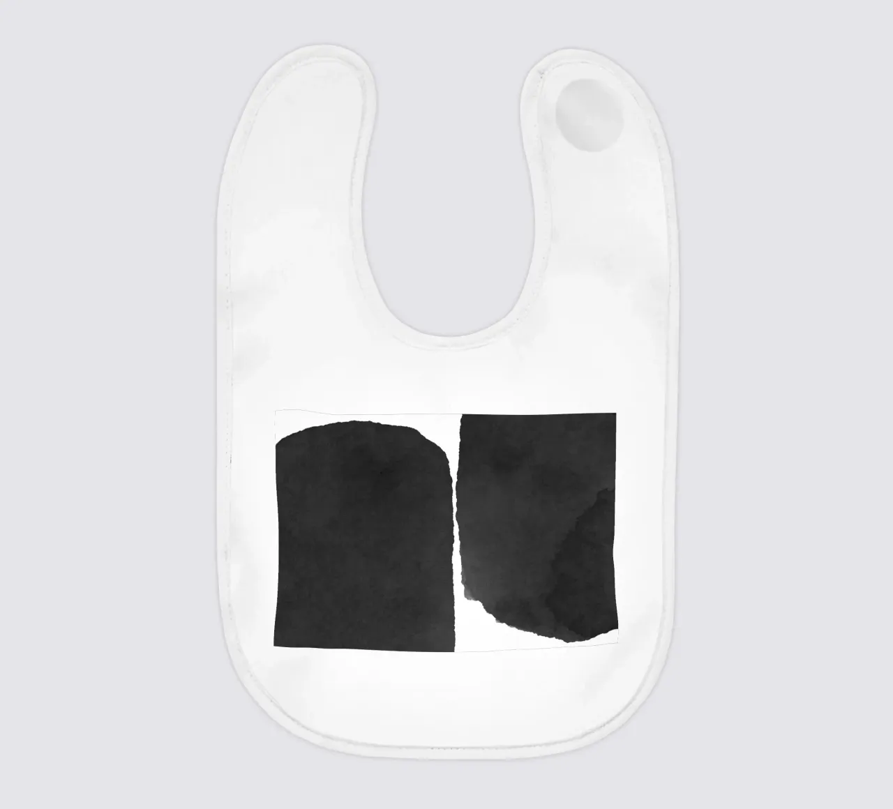 Abstracto minimalista en blanco y negro 01 babero de amini54
