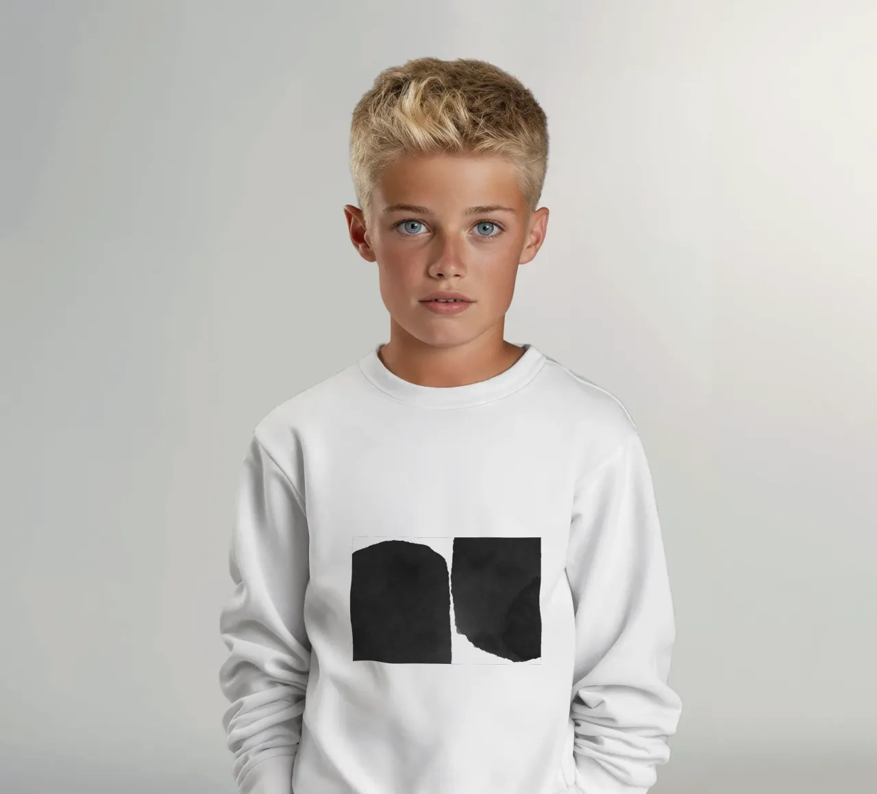 Astratto minimale in bianco e nero 01 felpa bambino da amini54