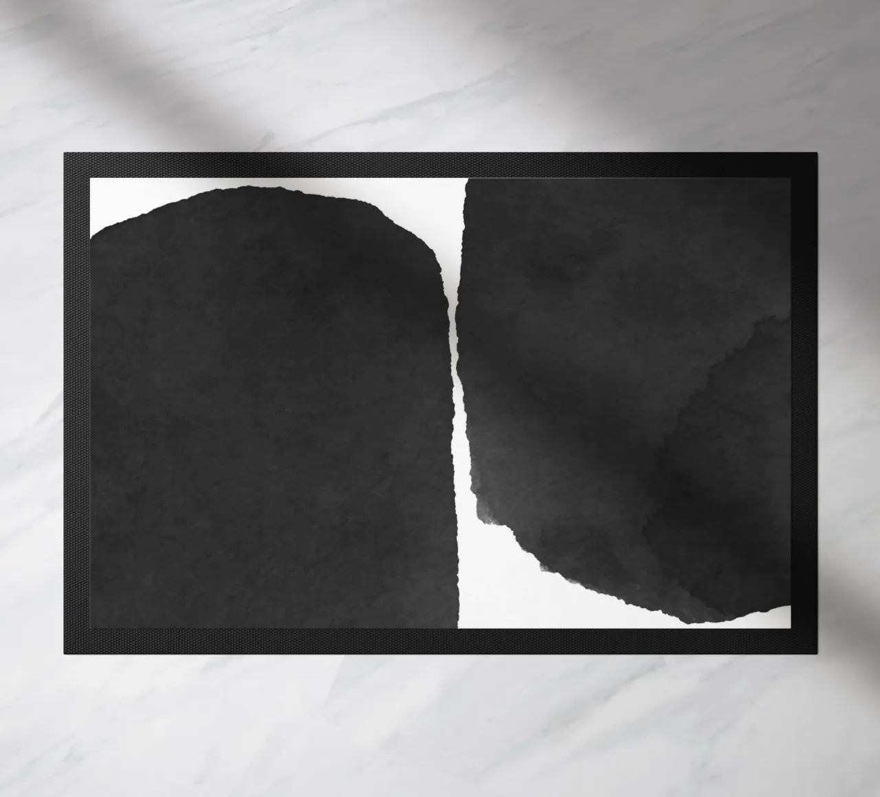 Abstracto minimalista en blanco y negro 01 felpudo de amini54
