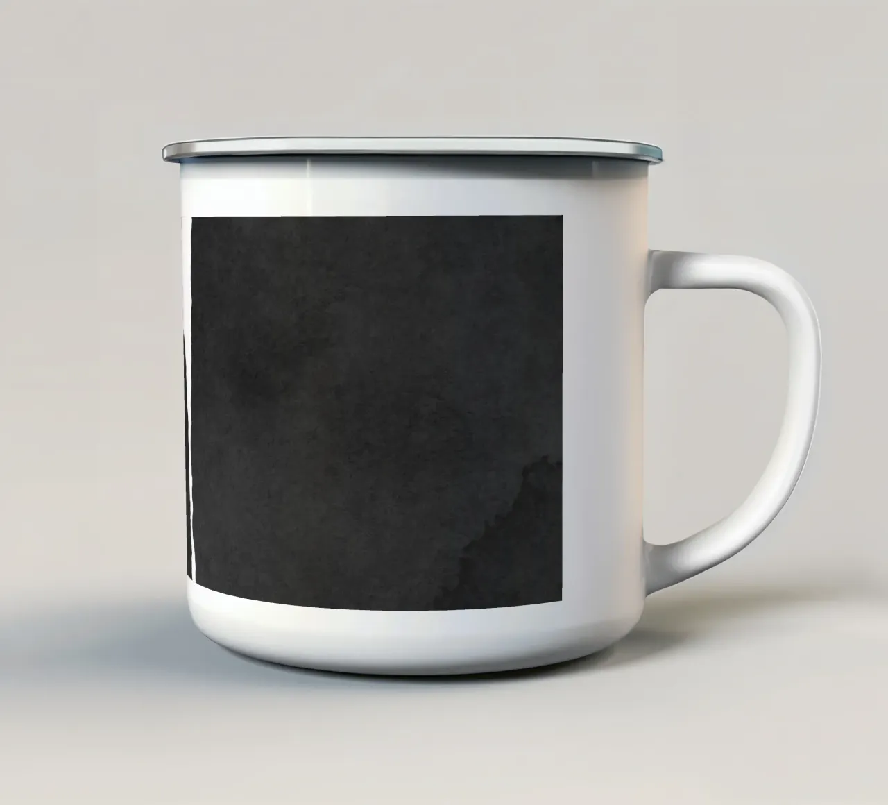 Minimal zwart-wit abstract 01 emaille mok van amini54