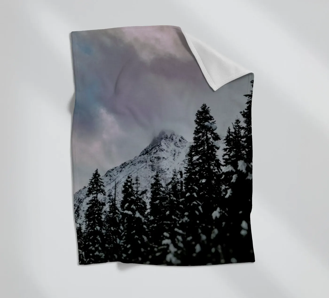 Cascade Mountain fleece blanket by Leah Flores