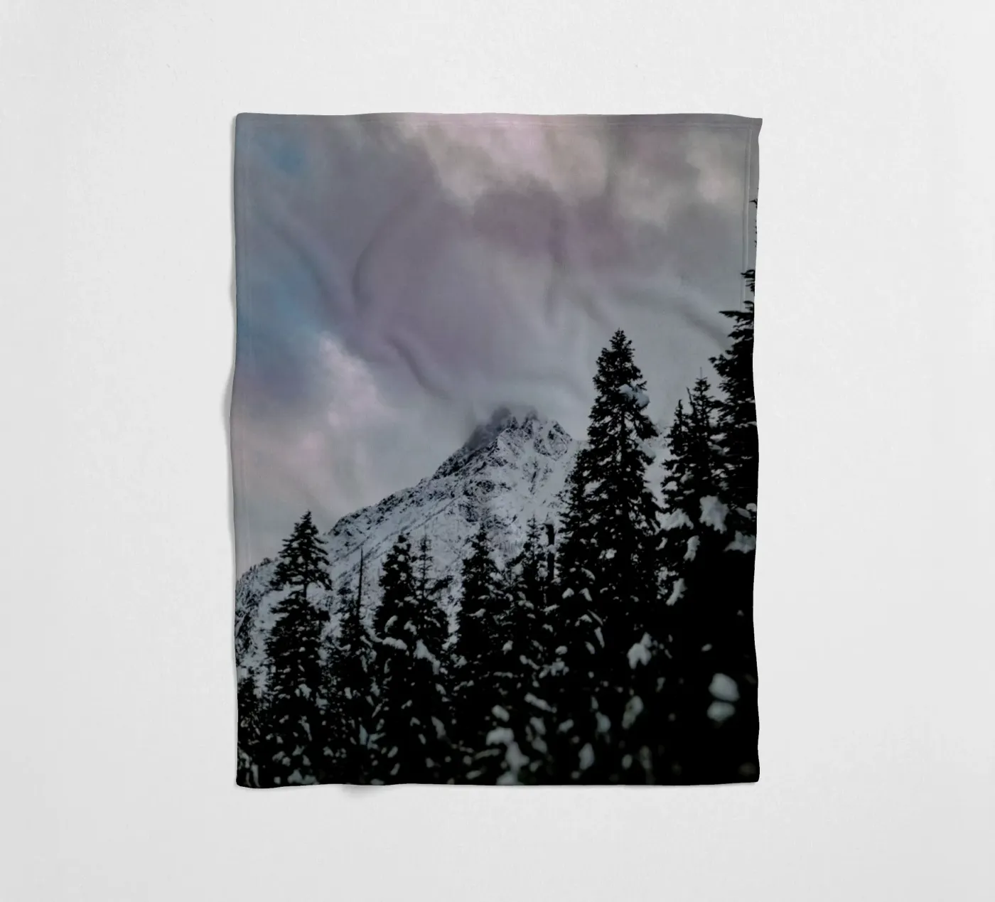 Cascade Mountain fleece blanket by Leah Flores
