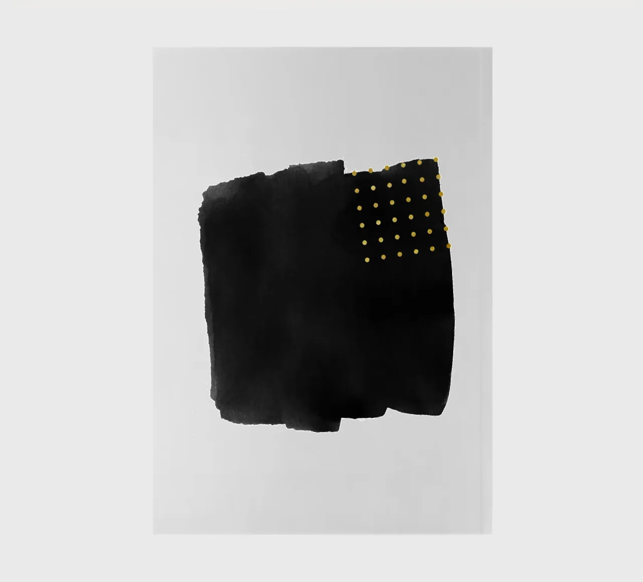 Black Abstract Watercolor Brushstroke with Gold Polka Dots notebook by amini54