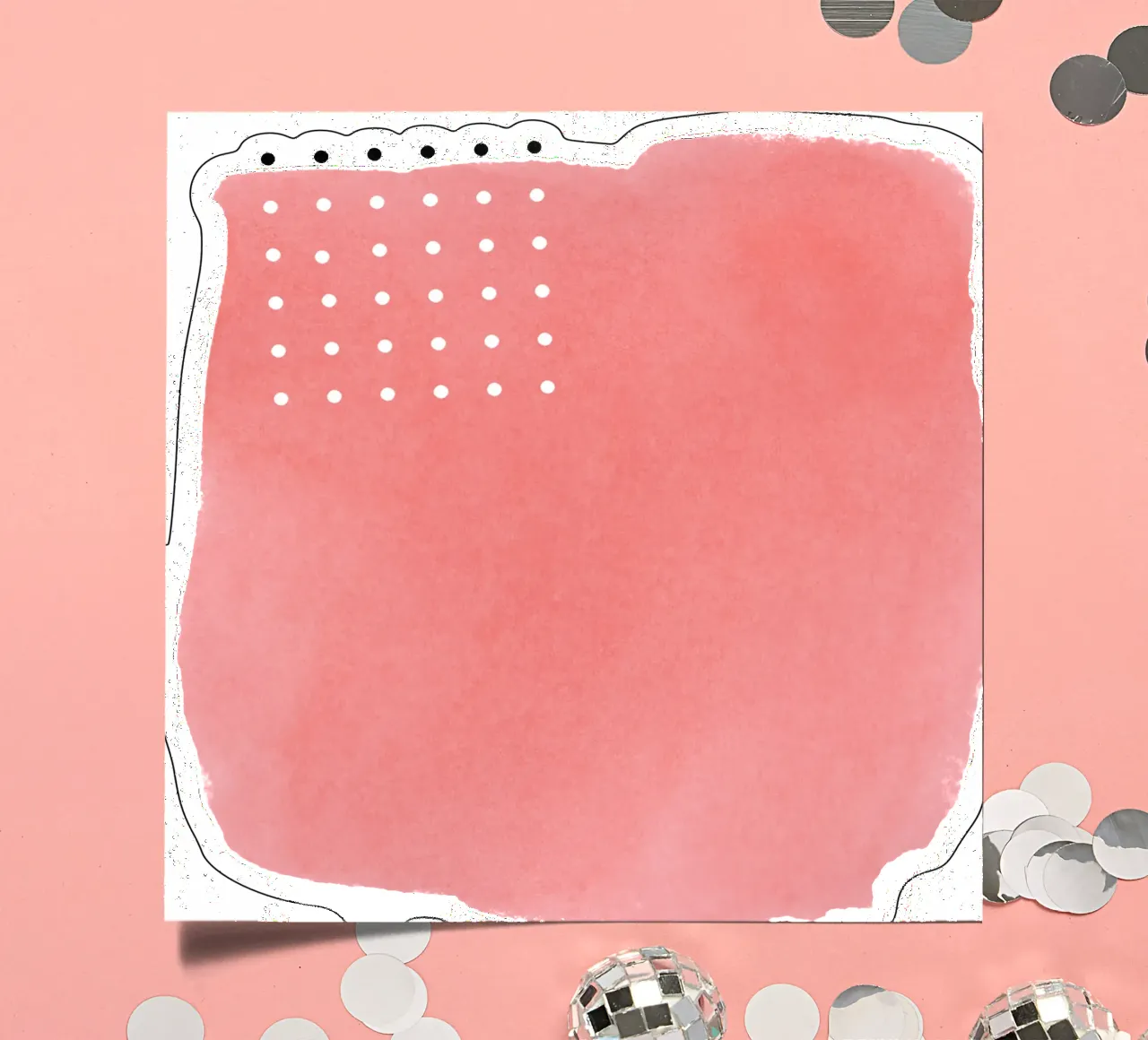 Trait de pinceau abstrait en aquarelle rose avec Po noir et blanc planche autocollant de amini54