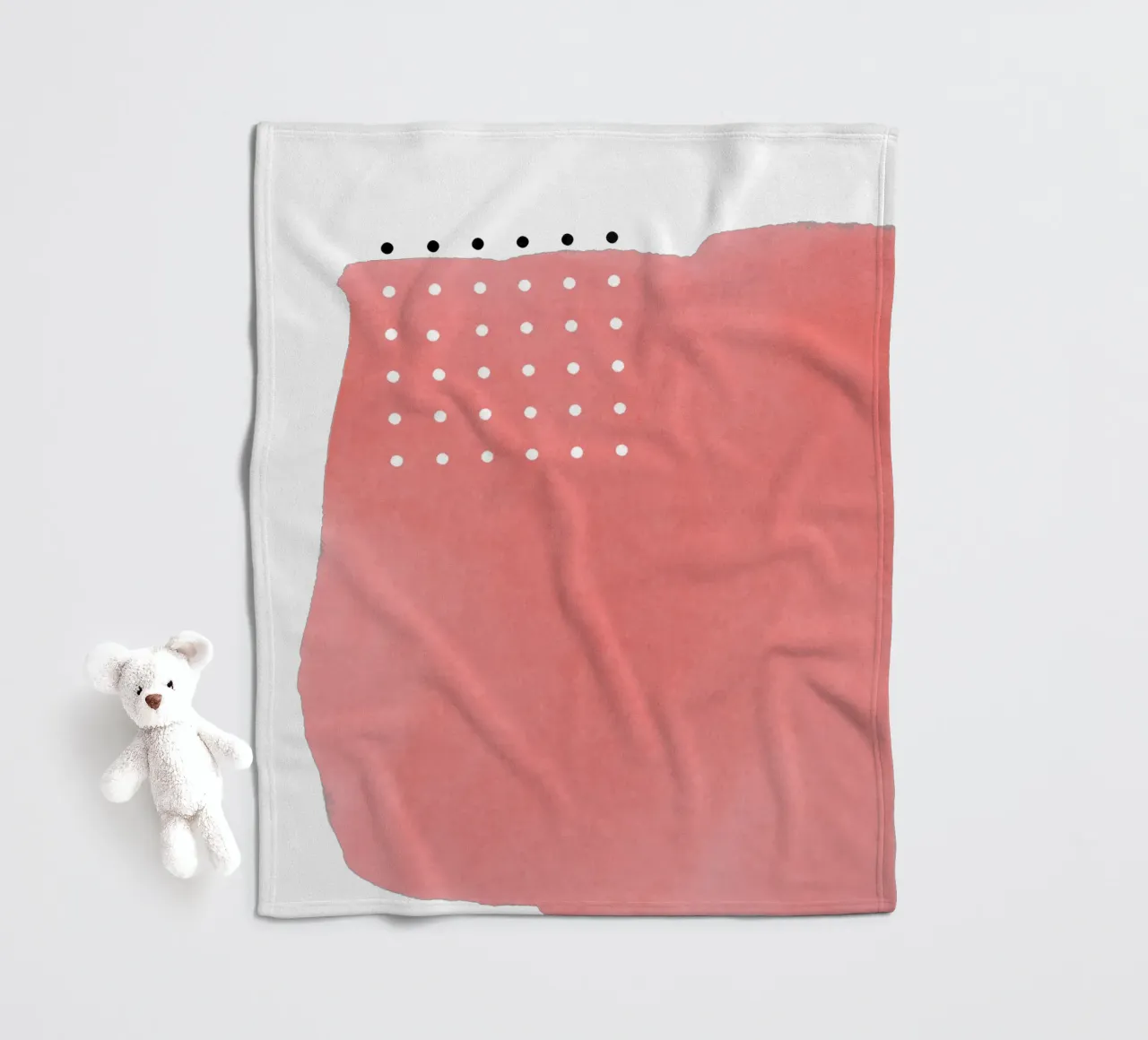 Pennellata astratta di acquerello rosa con po coperta in pile da amini54