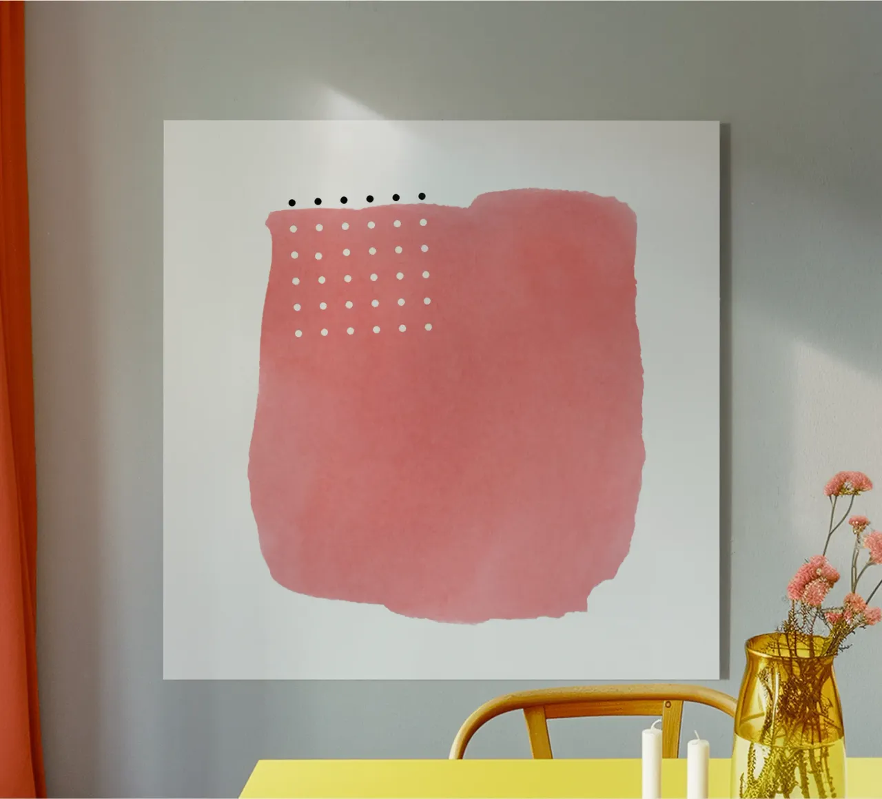 Abstrakte rosa Aquarell Pinselstrich mit schwarzen und weißen Po Acryl-Glas von amini54