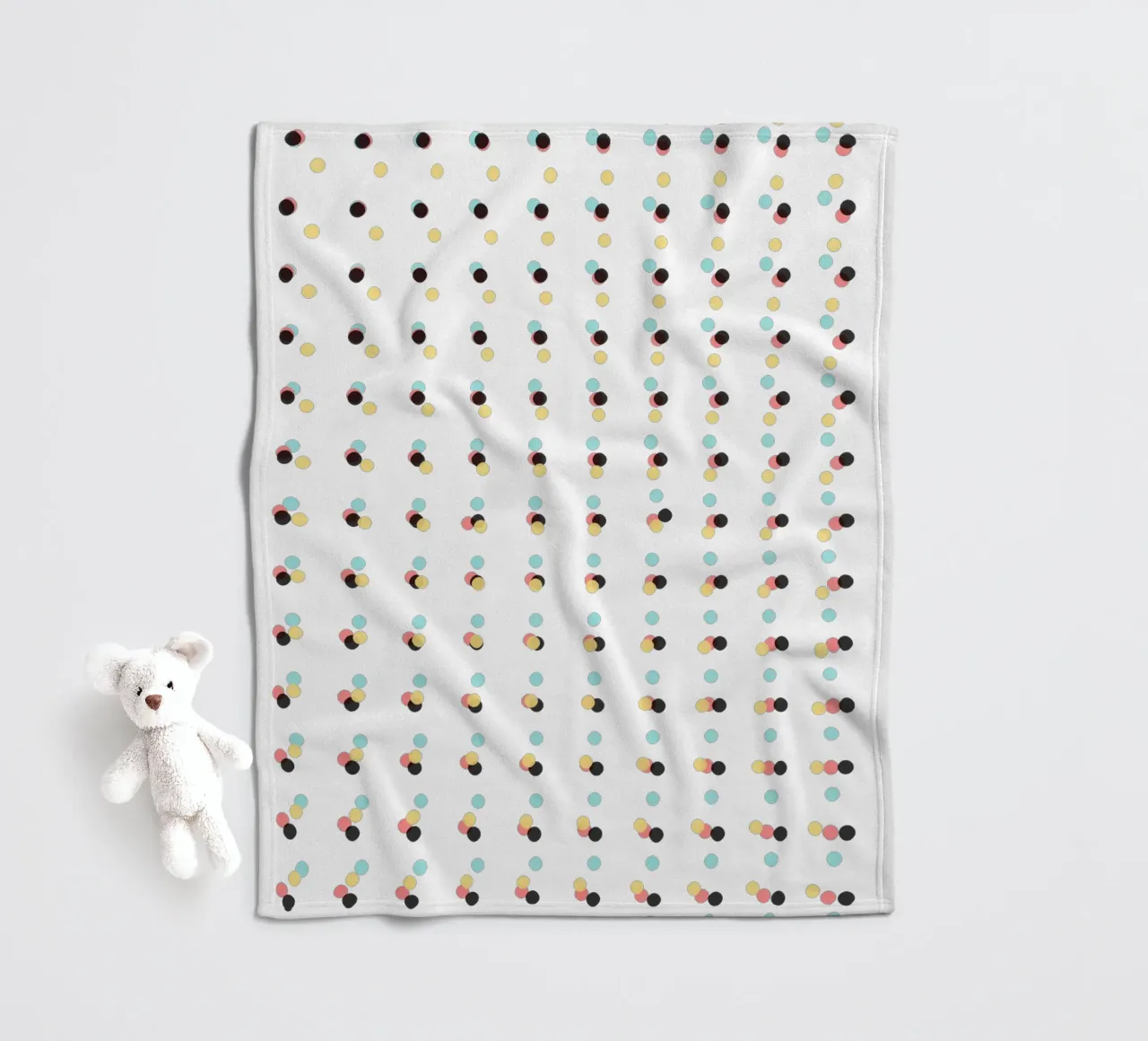 Abstract Painting Polka Dots Pattern fleece blanket by amini54