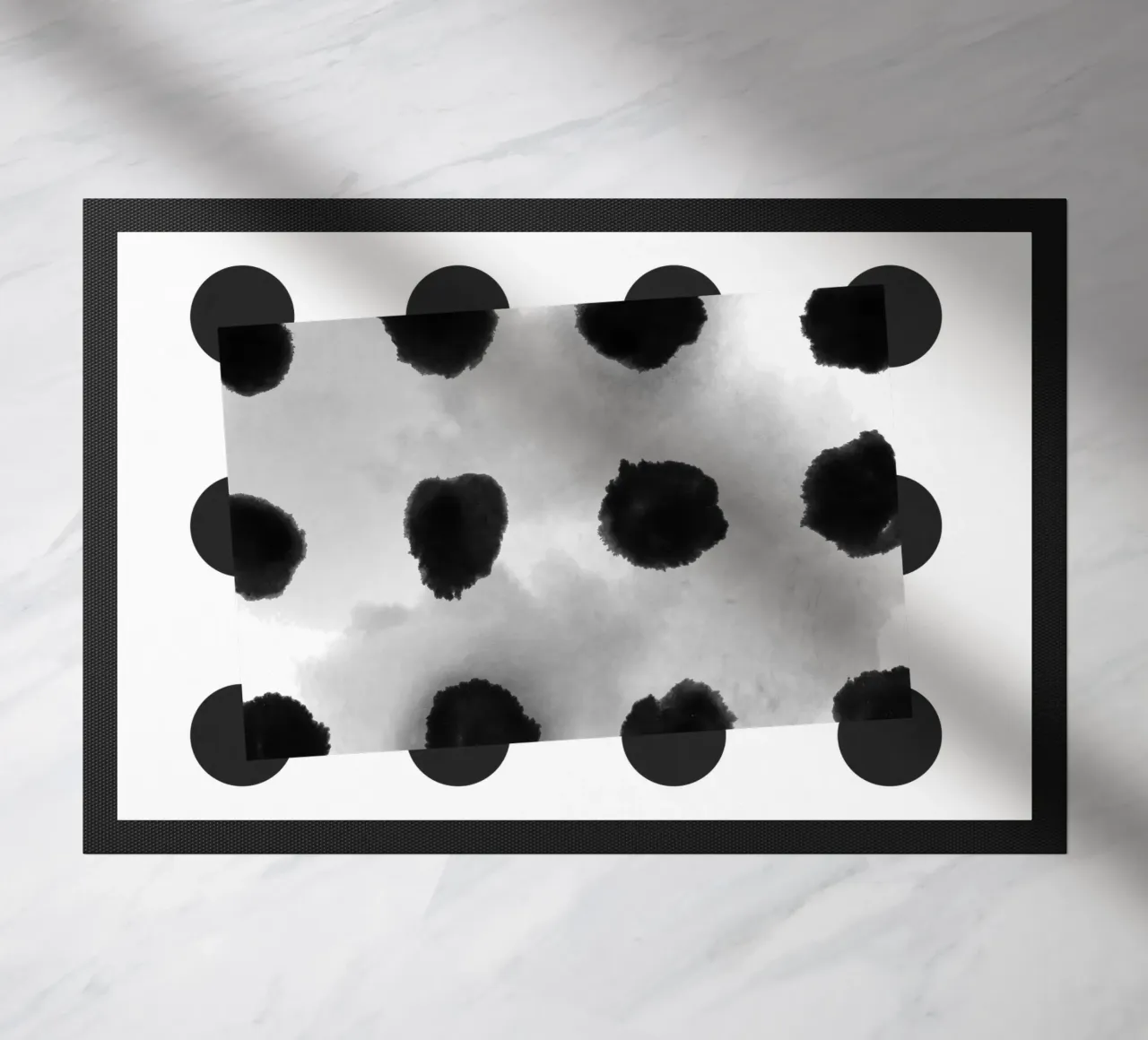 Abstract Painting Polka Dots Pattern II doormat by amini54