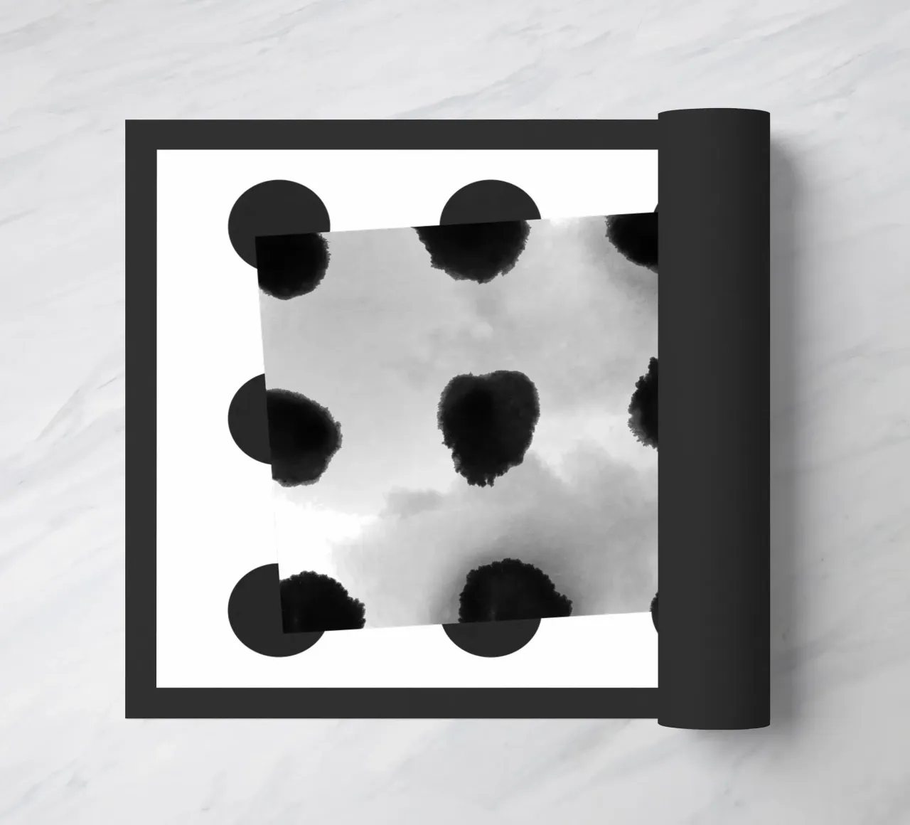 Abstract Painting Polka Dots Pattern II doormat by amini54