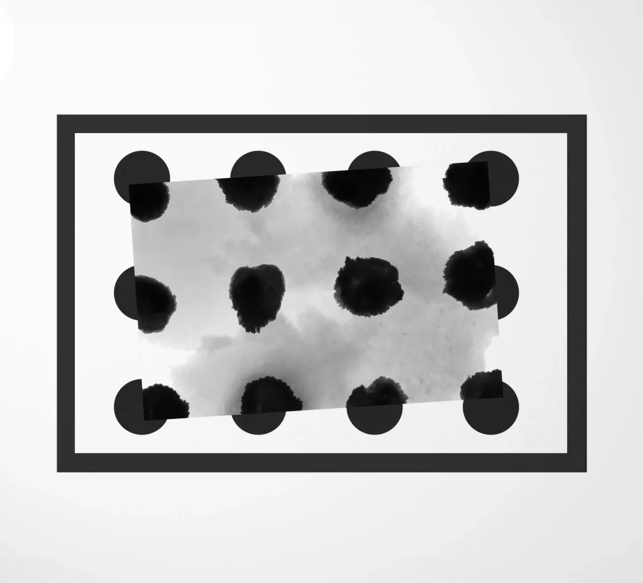 Abstract Painting Polka Dots Pattern II doormat by amini54