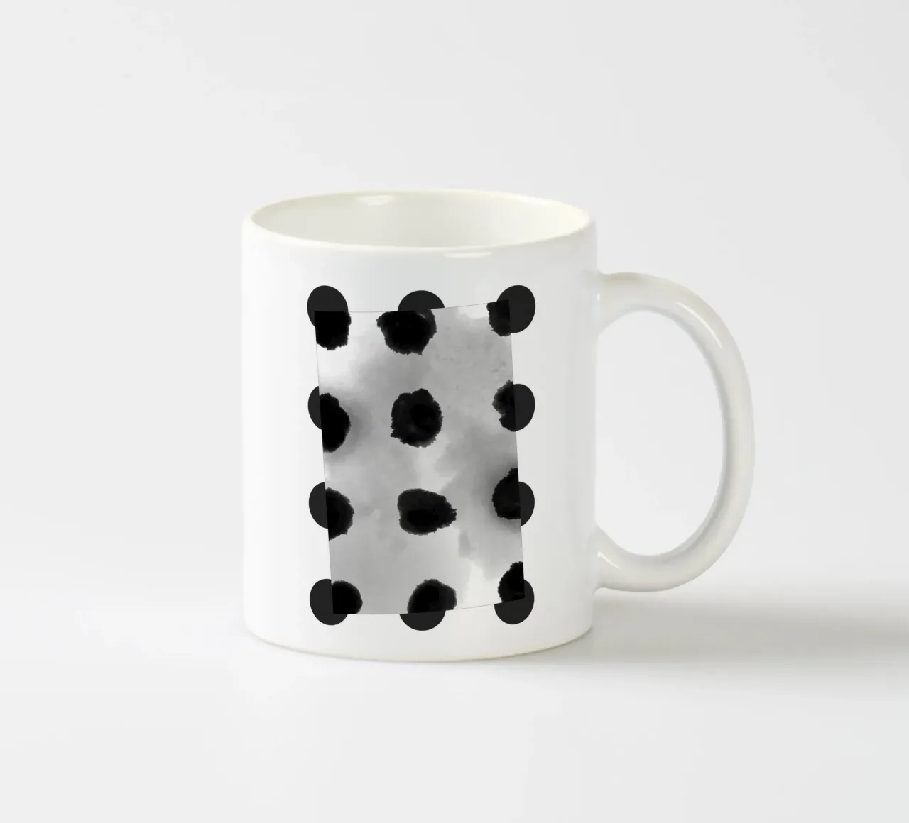 Pittura astratta Motivo a pois II tazza in ceramica da amini54
