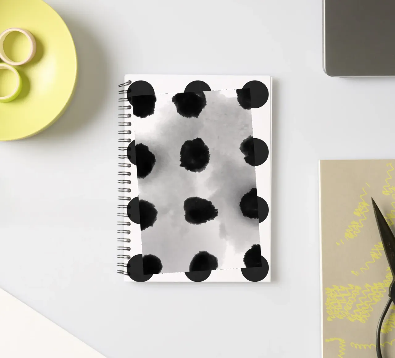 Abstract Painting Polka Dots Pattern II spiral notebook by amini54