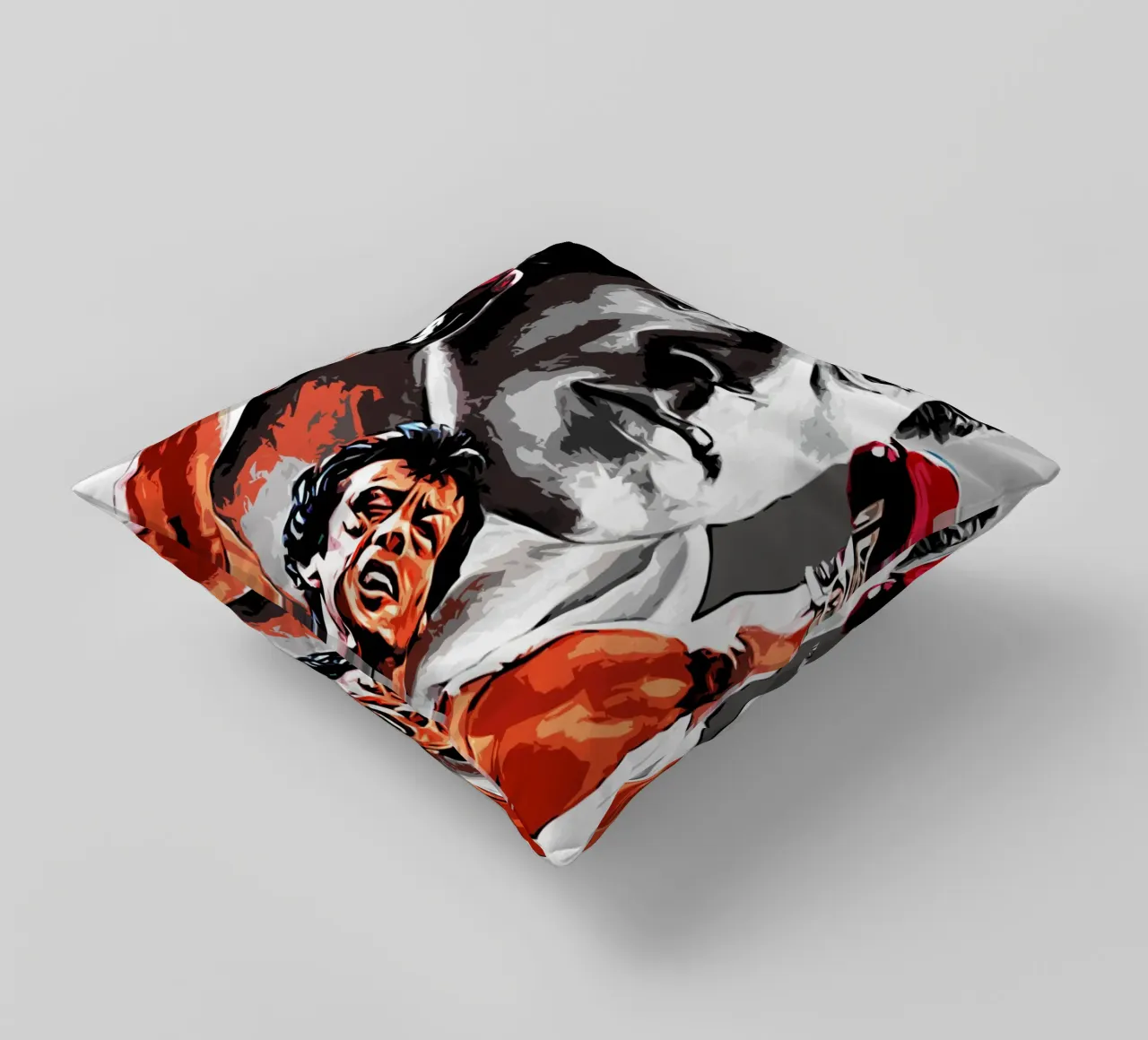 boxing scene decorative cushion by ontoseno