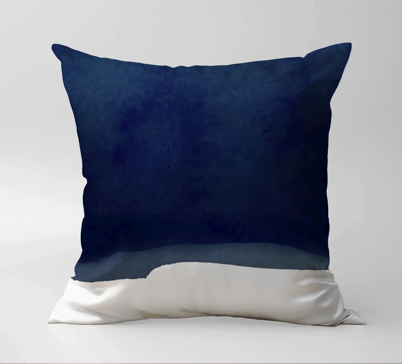 Minimal Navy Blue Abstract 02 Landscape cuscino da amini54