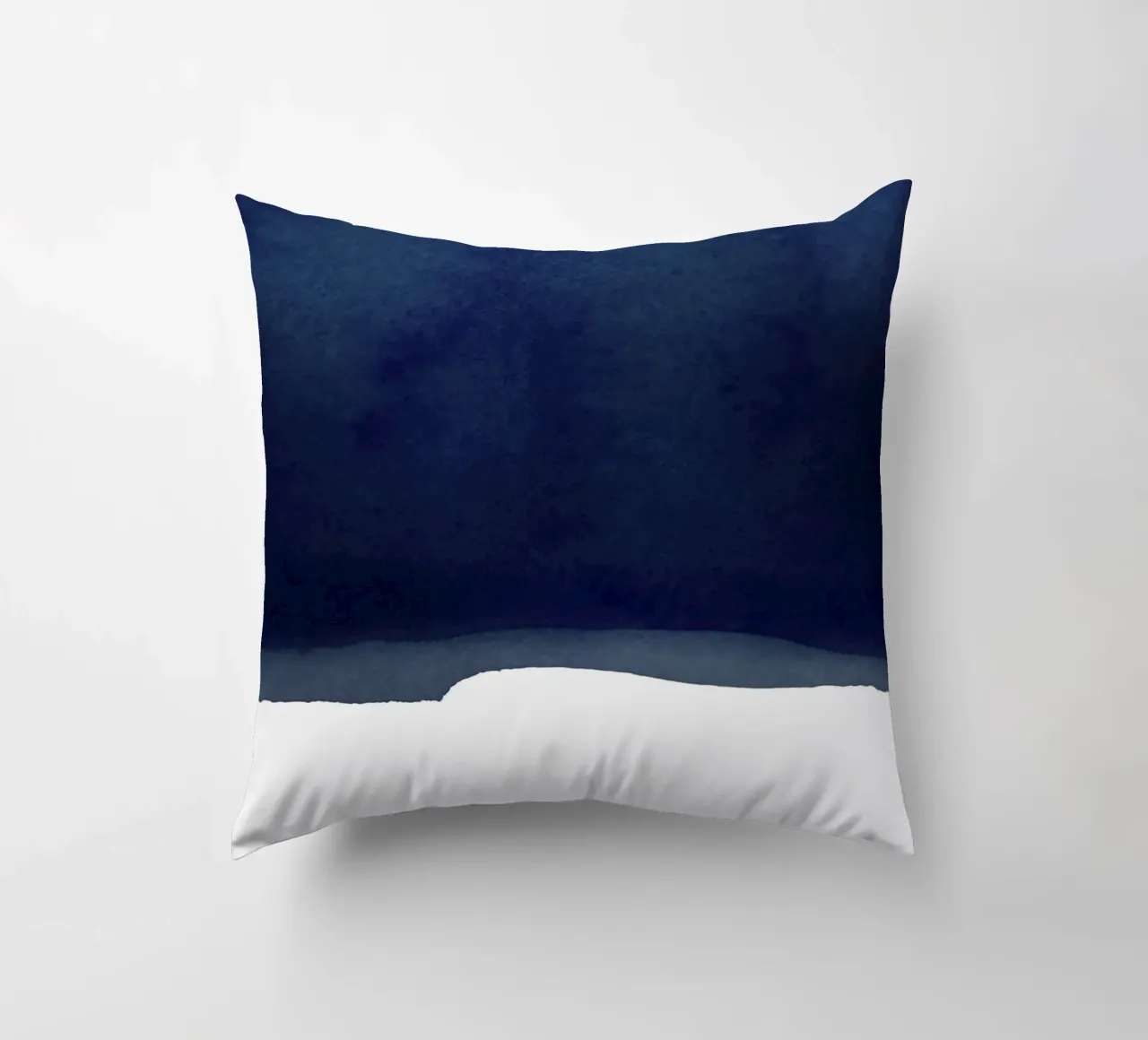 Minimal Navy Blue Abstract 02 Landscape cuscino da amini54