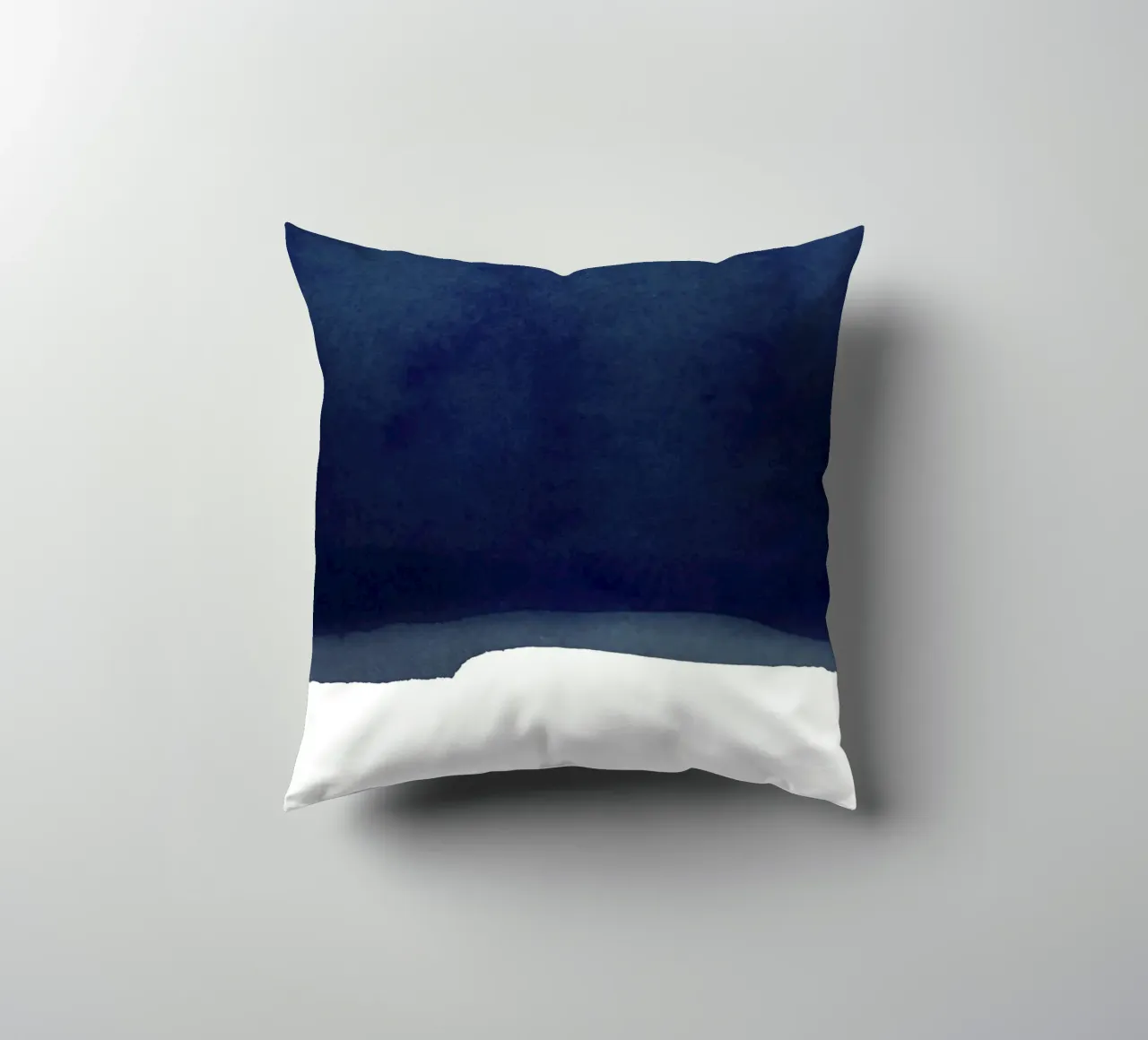 Minimal Navy Blue Abstract 02 Landscape cuscino da amini54