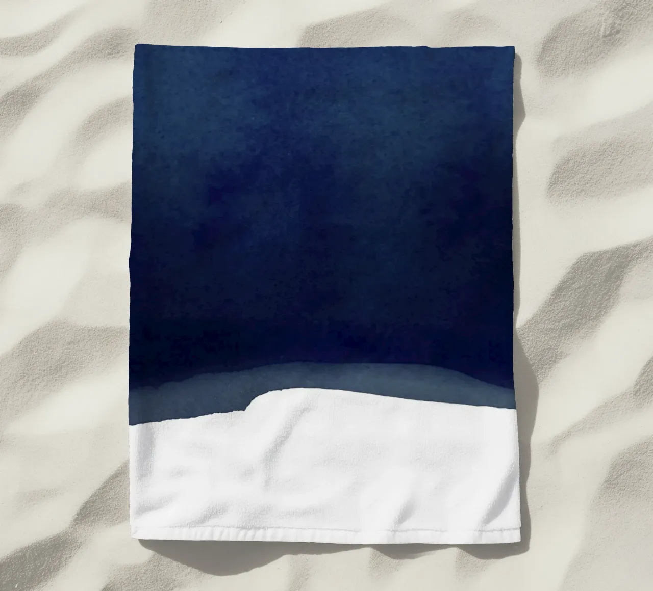 Minimal Navy Blue Abstract 02 Landscape telo mare da amini54
