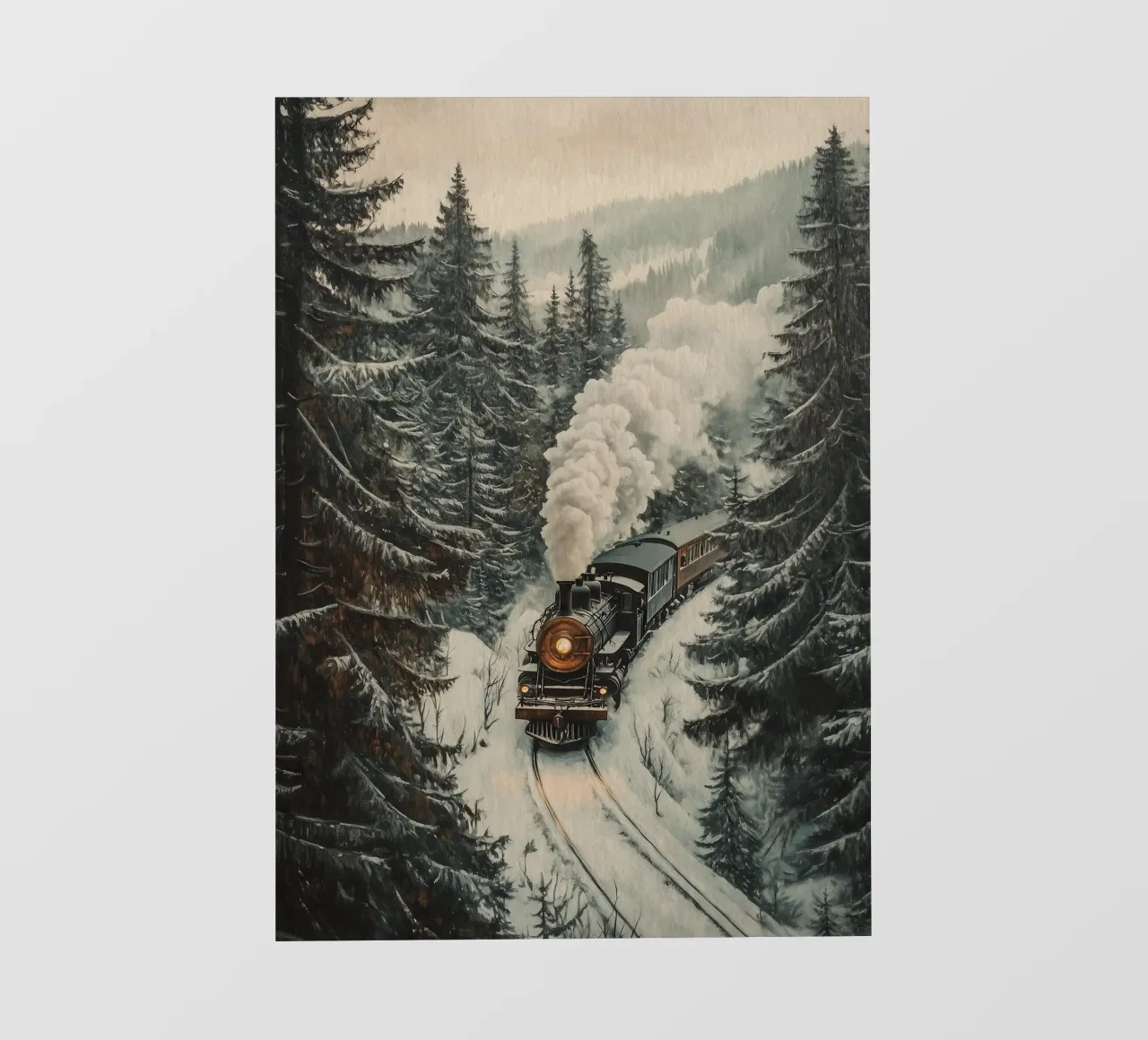 Dampflok im Winterwald photo wallpaper by Luna & Noctua