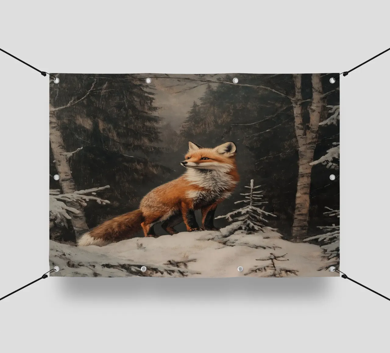 Fuchs im Winterwald telo in pvc da Luna & Noctua