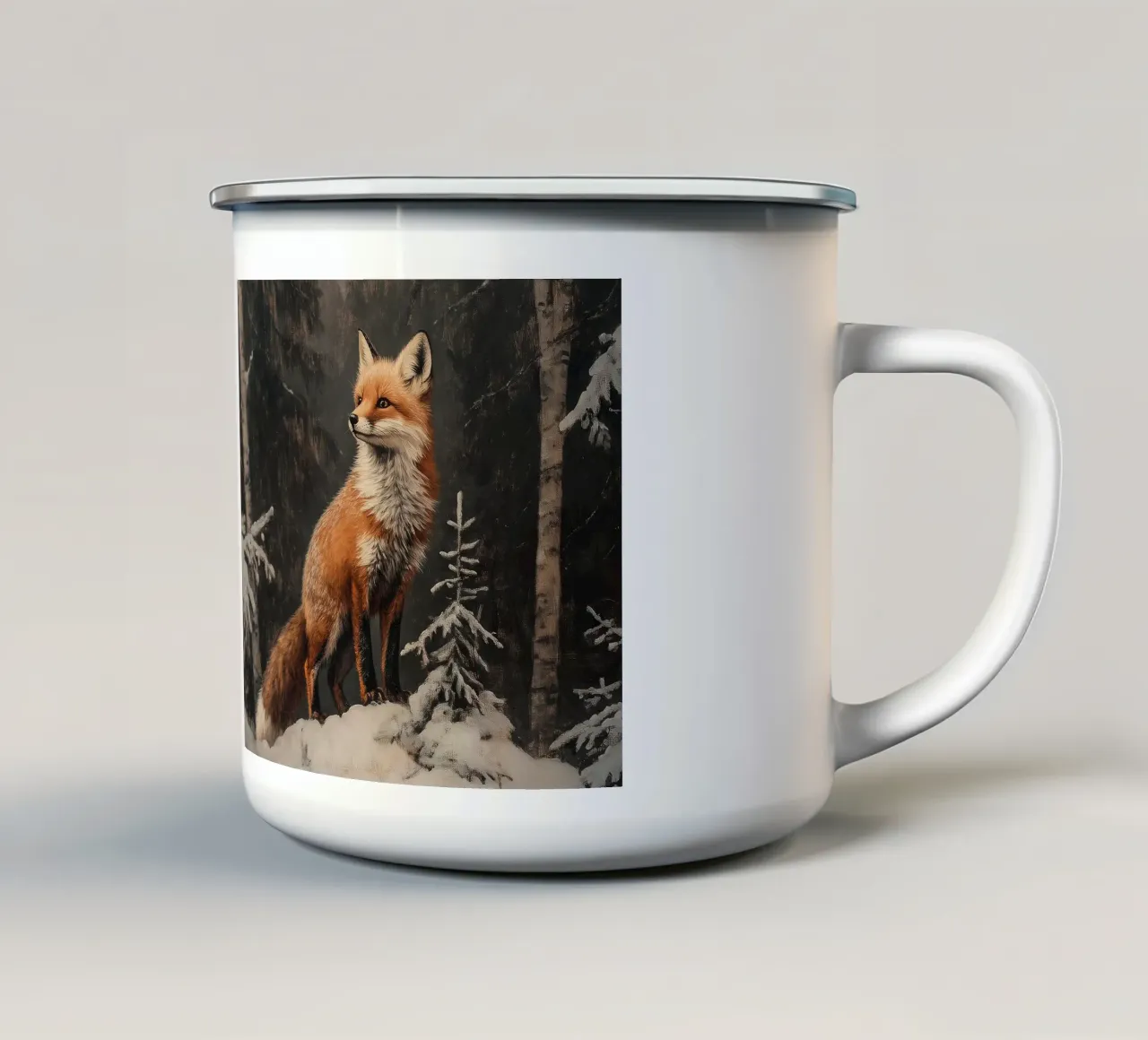 Fuchs im Winterwald tazza in smalto da Luna & Noctua