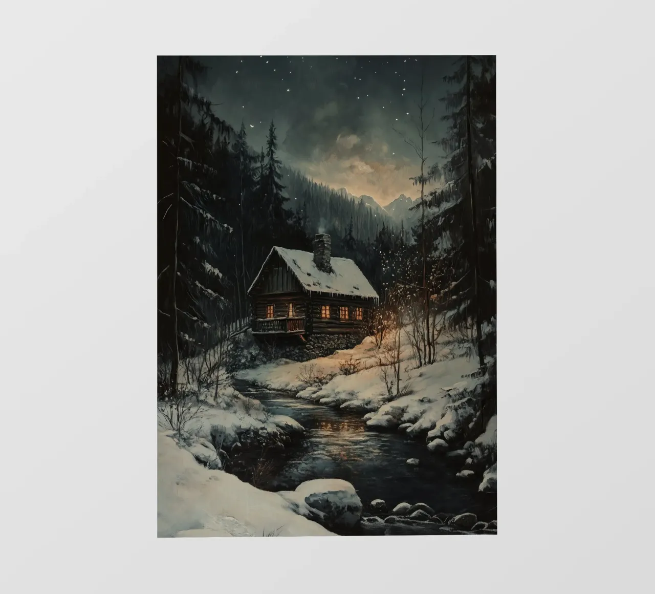 Häuschen im Winterwald telo in pvc da Luna & Noctua