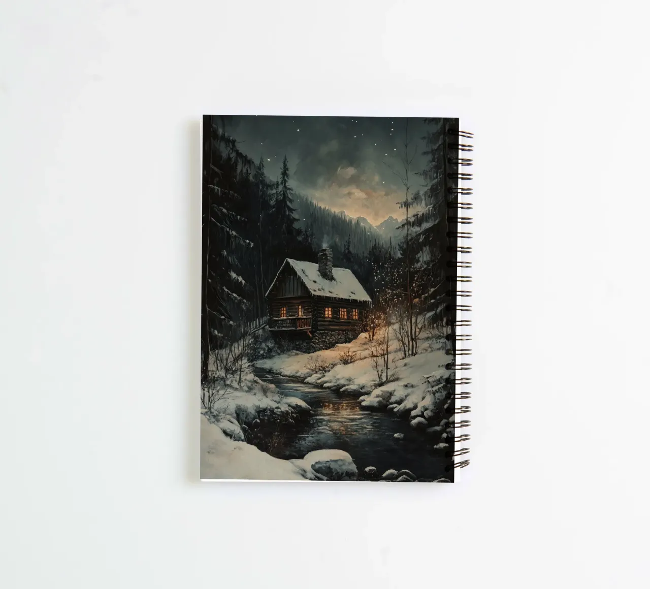 Häuschen im Winterwald spiral notebook by Luna & Noctua