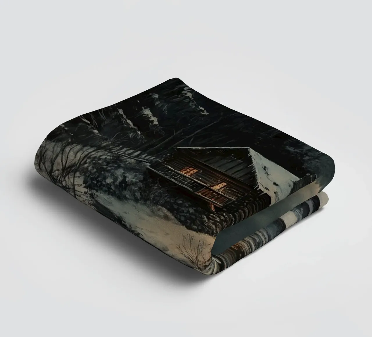 Häuschen im Winterwald towel by Luna & Noctua