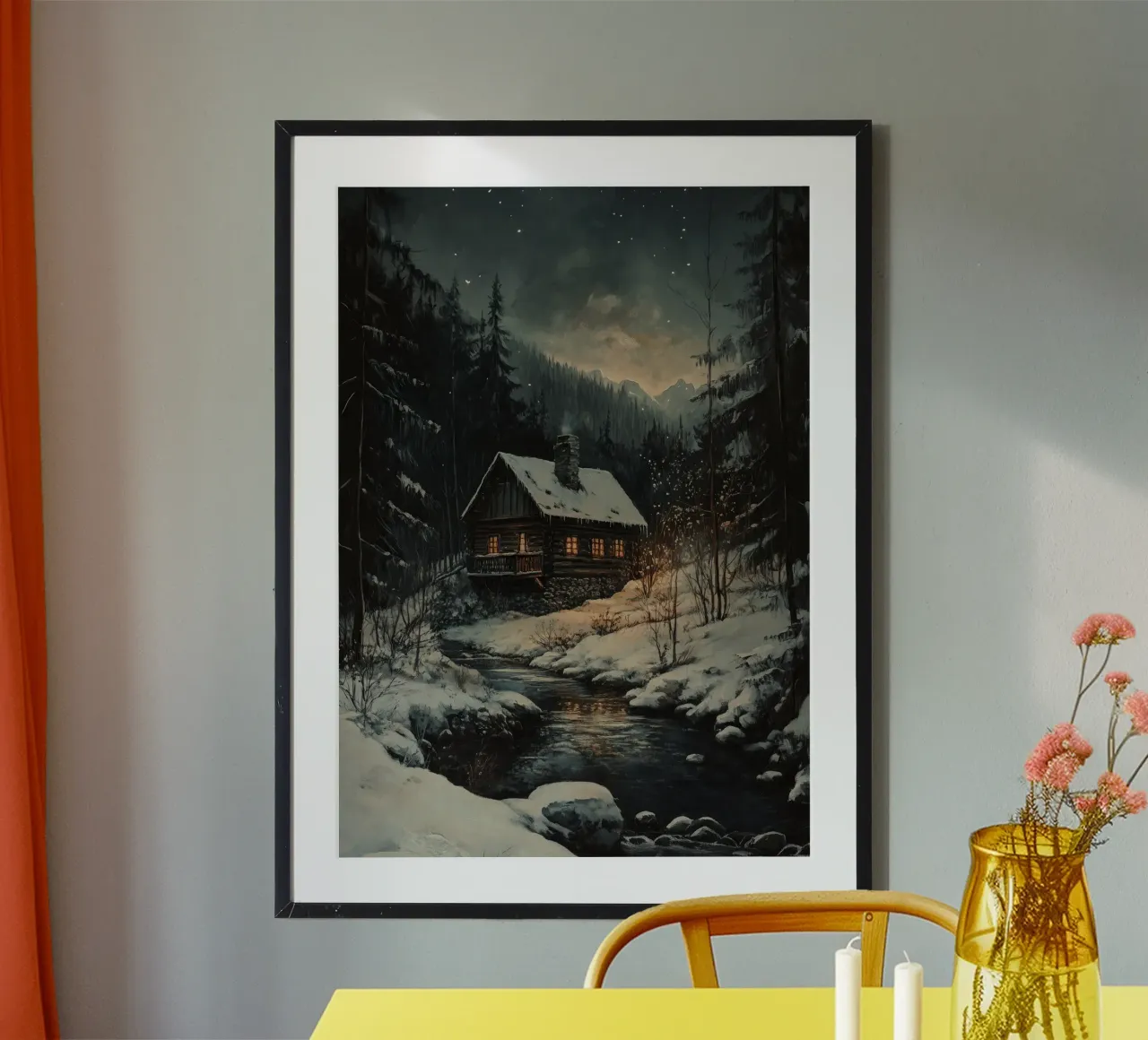 Häuschen im Winterwald carta hahnemühle da Luna & Noctua