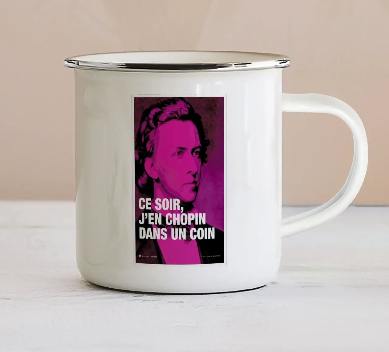 Chopin tazza in smalto da Fists Et Lettres