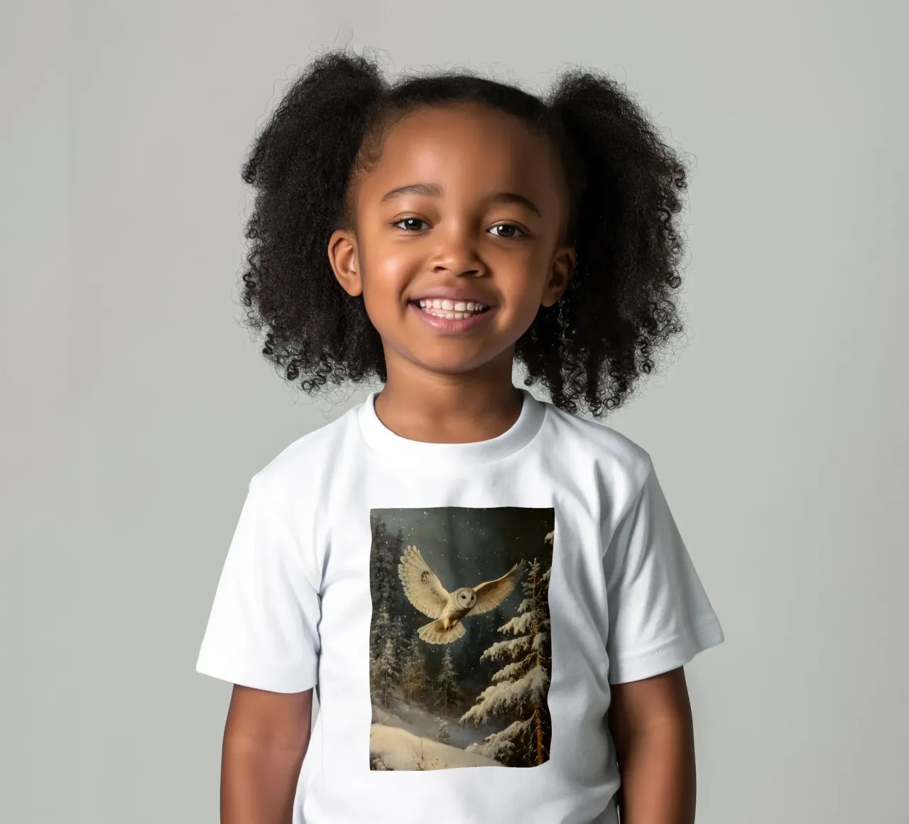 Eule im Winterwald kids t-shirt by Luna & Noctua