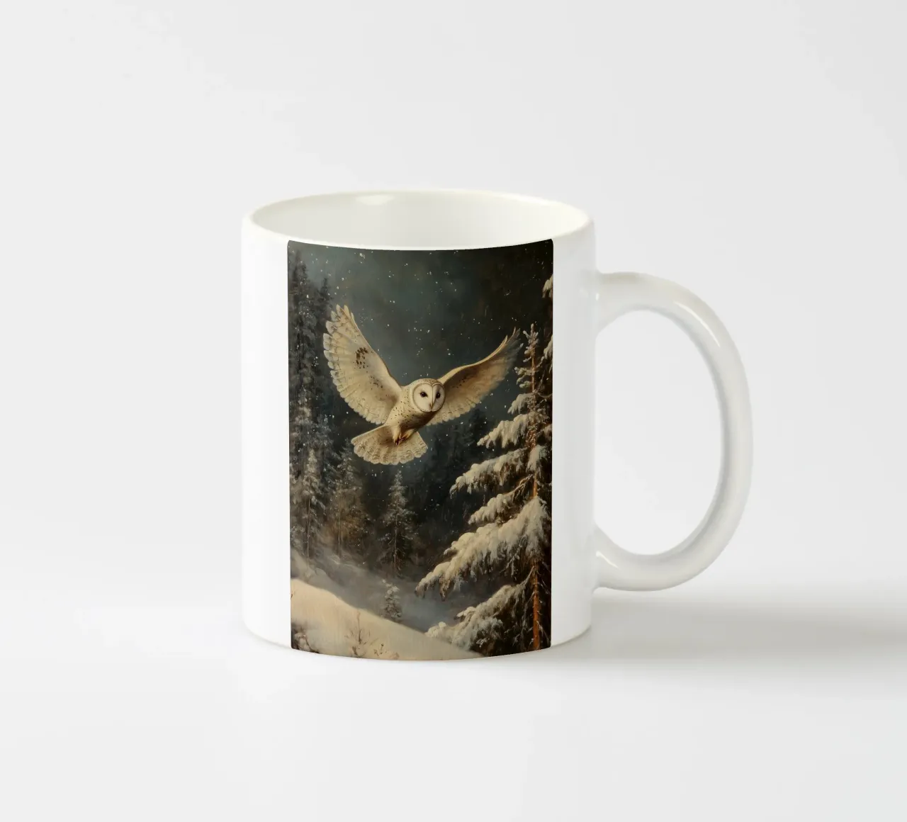 Eule im Winterwald tazza in ceramica da Luna & Noctua
