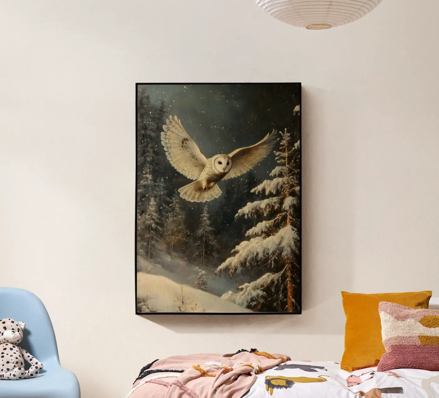 Eule im Winterwald plexiglas de Luna & Noctua