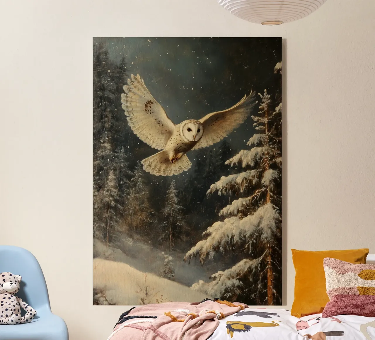 Eule im Winterwald plexiglass da Luna & Noctua