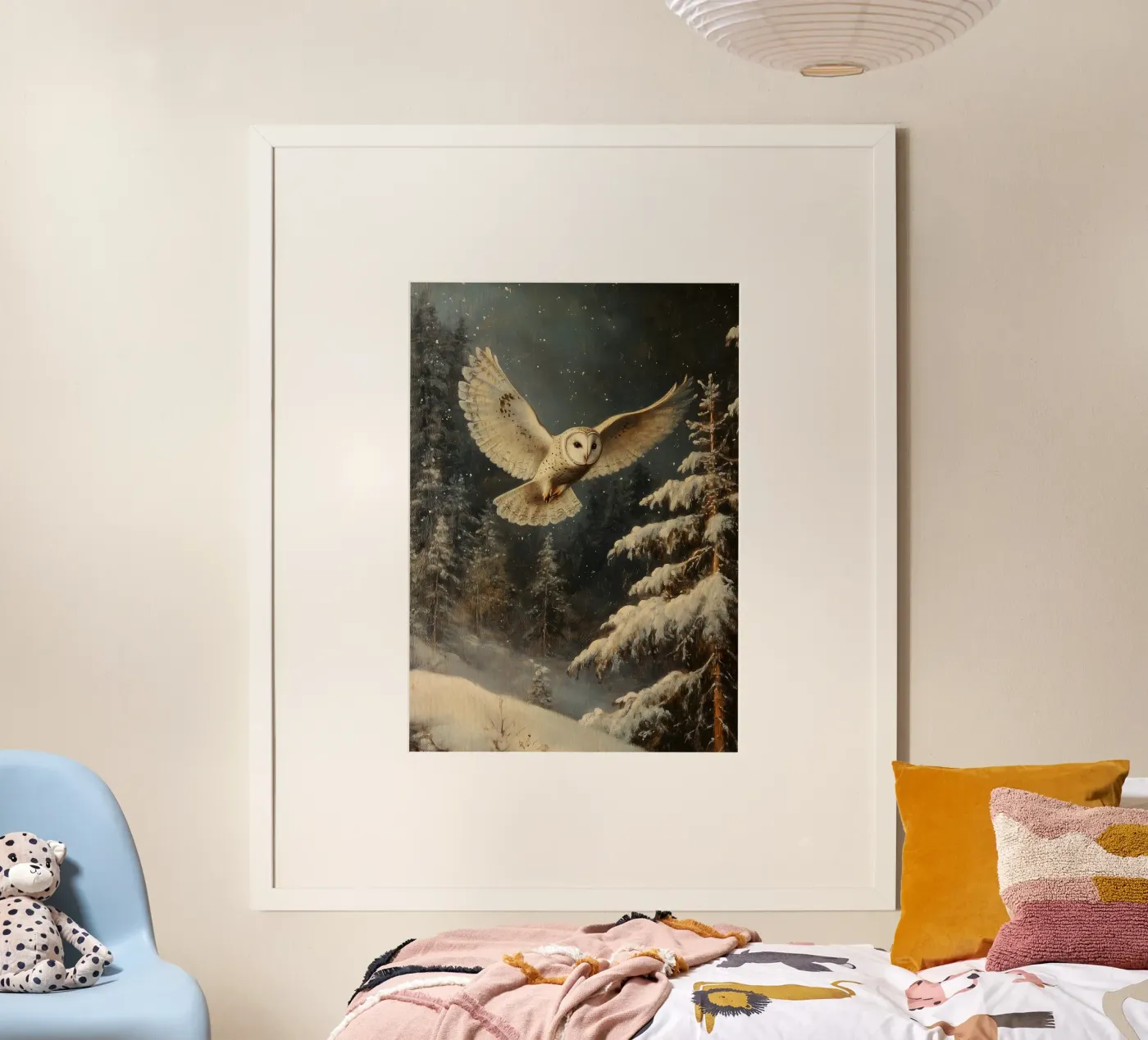 Eule im Winterwald poster da Luna & Noctua